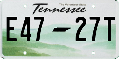 TN license plate E4727T