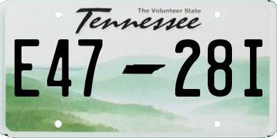 TN license plate E4728I