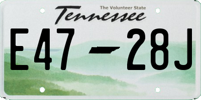 TN license plate E4728J
