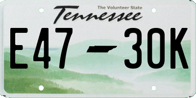 TN license plate E4730K