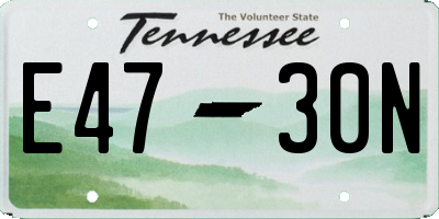 TN license plate E4730N