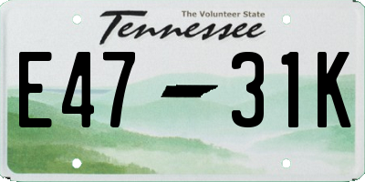 TN license plate E4731K