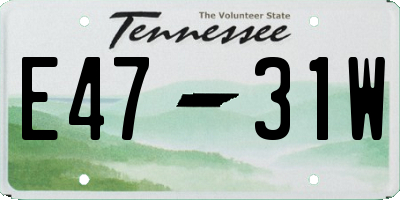 TN license plate E4731W