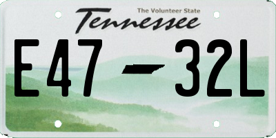 TN license plate E4732L