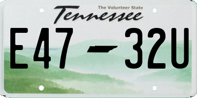 TN license plate E4732U