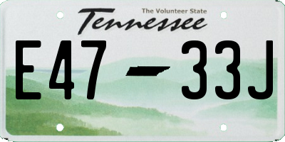 TN license plate E4733J