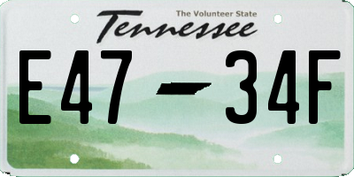 TN license plate E4734F