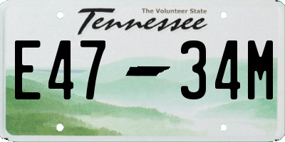 TN license plate E4734M