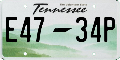 TN license plate E4734P