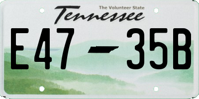 TN license plate E4735B