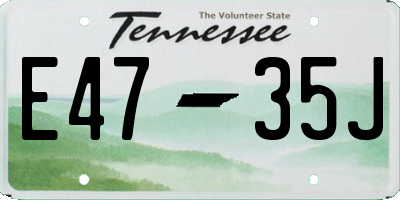 TN license plate E4735J