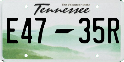 TN license plate E4735R