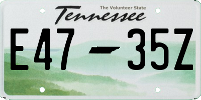TN license plate E4735Z