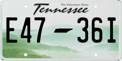 TN license plate E4736I
