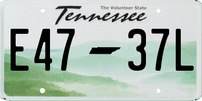 TN license plate E4737L