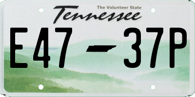 TN license plate E4737P