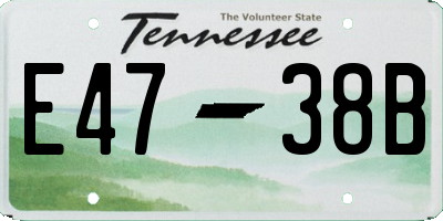 TN license plate E4738B