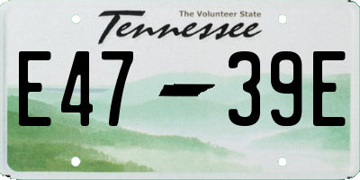 TN license plate E4739E