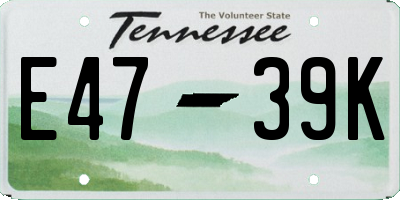 TN license plate E4739K