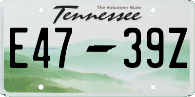 TN license plate E4739Z