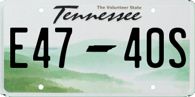 TN license plate E4740S