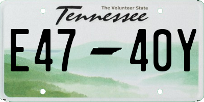 TN license plate E4740Y