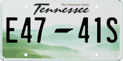 TN license plate E4741S