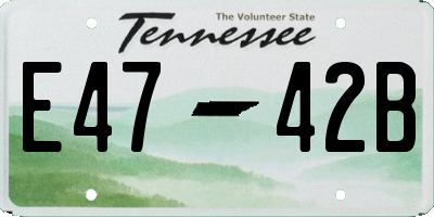 TN license plate E4742B