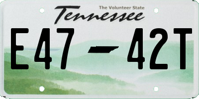 TN license plate E4742T