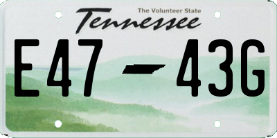 TN license plate E4743G