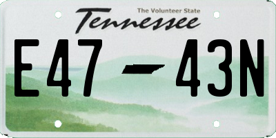 TN license plate E4743N