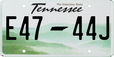 TN license plate E4744J