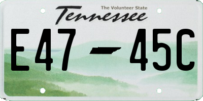 TN license plate E4745C
