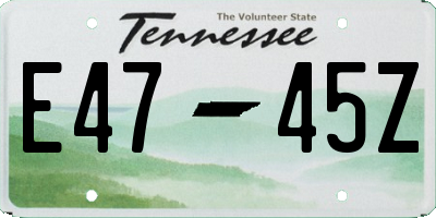 TN license plate E4745Z