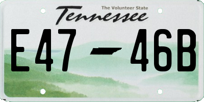 TN license plate E4746B