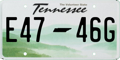TN license plate E4746G