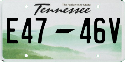 TN license plate E4746V