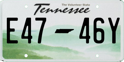 TN license plate E4746Y