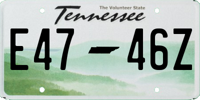 TN license plate E4746Z