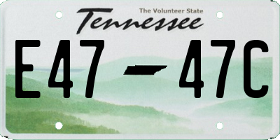 TN license plate E4747C