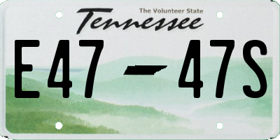 TN license plate E4747S