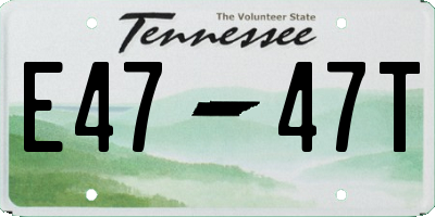 TN license plate E4747T