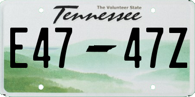 TN license plate E4747Z