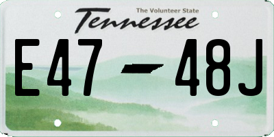 TN license plate E4748J