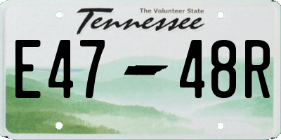 TN license plate E4748R
