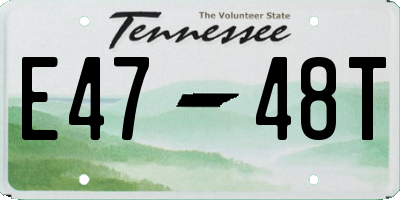 TN license plate E4748T
