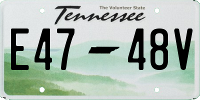 TN license plate E4748V