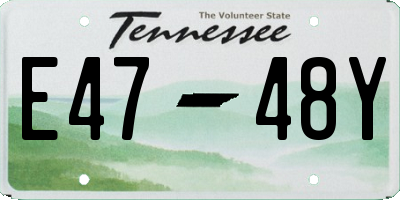 TN license plate E4748Y