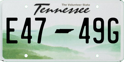 TN license plate E4749G