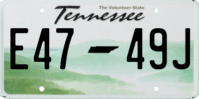 TN license plate E4749J